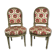 Pair of Louis XVI style chairs, molded beech, gray lacquered. Nineteenth