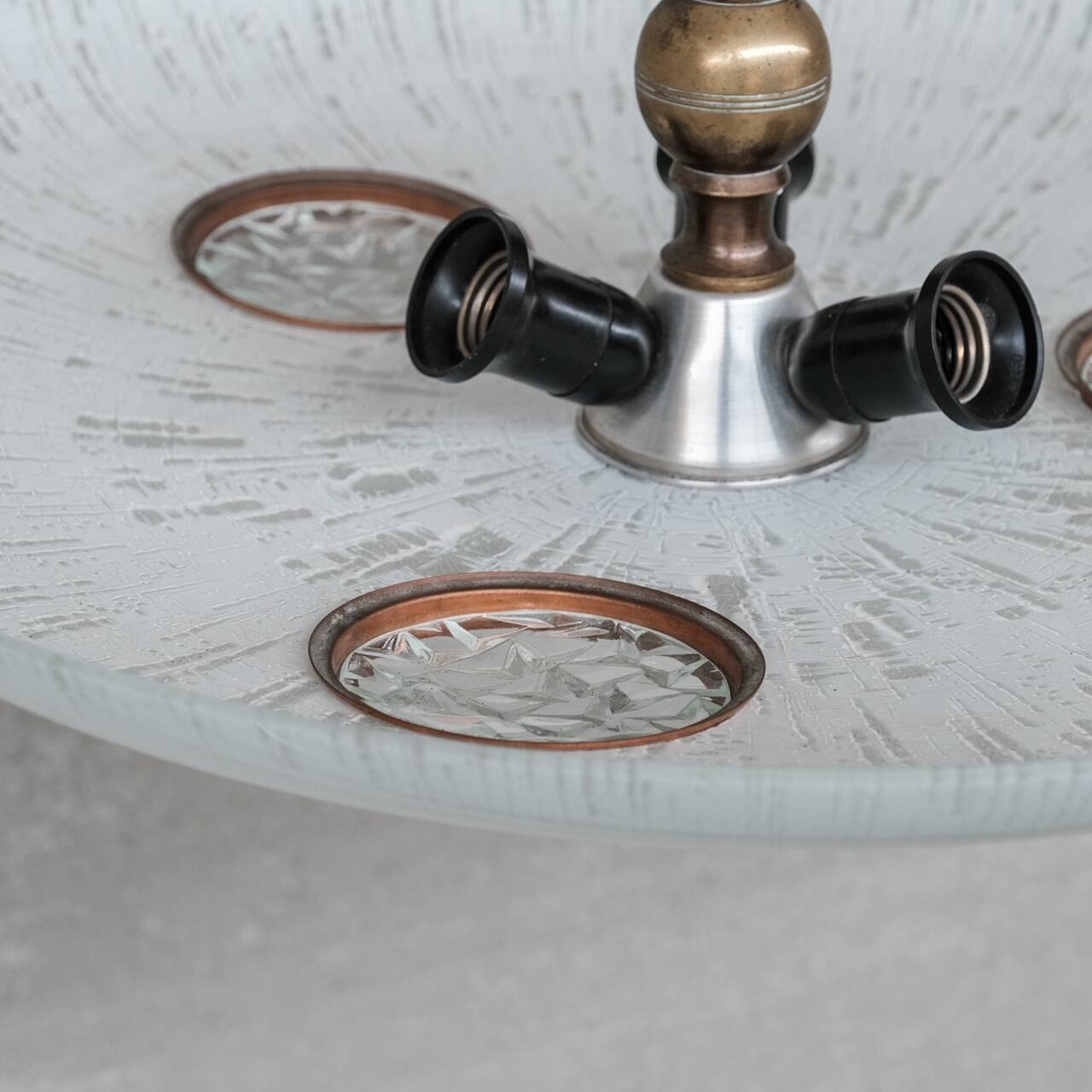 Unusual Saucer Style Mid-Century Pendant Light (2 available)