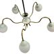 vintage 'gold' chandelier / pendant with mint blue accent