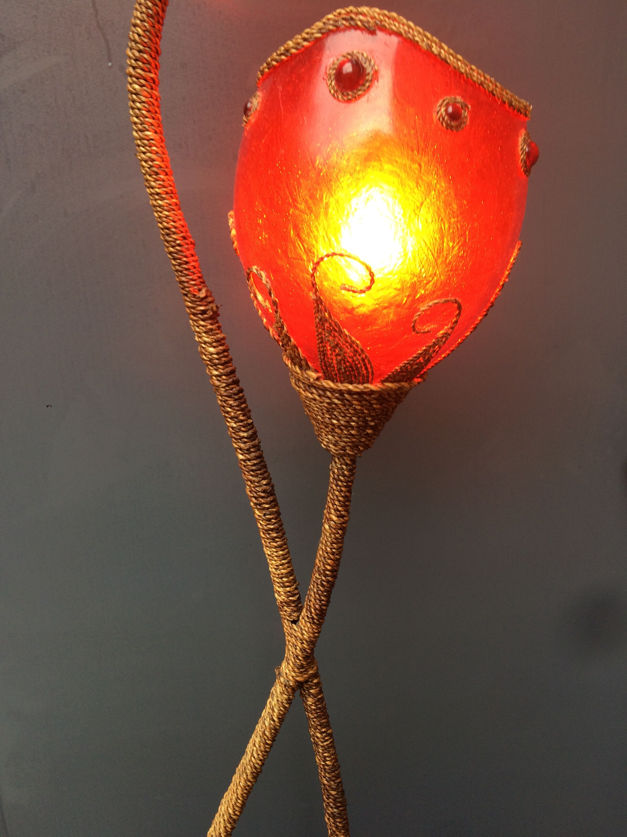 Carnival lamp in Fiber of Glass and Wicker