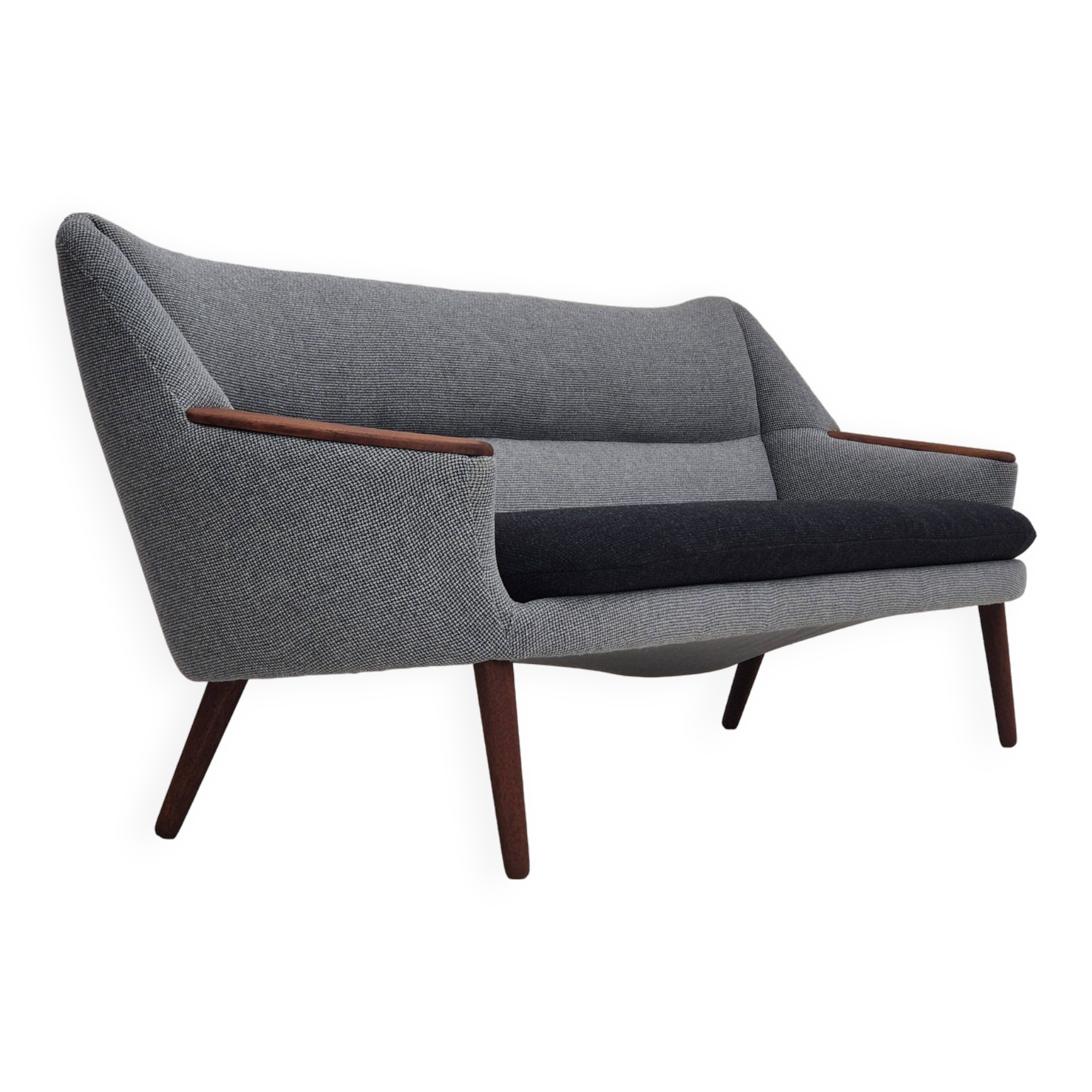 1960s, Danish sofa by Kurt Østervig model 58, completely reupholstered, furniture wool, teak wood.