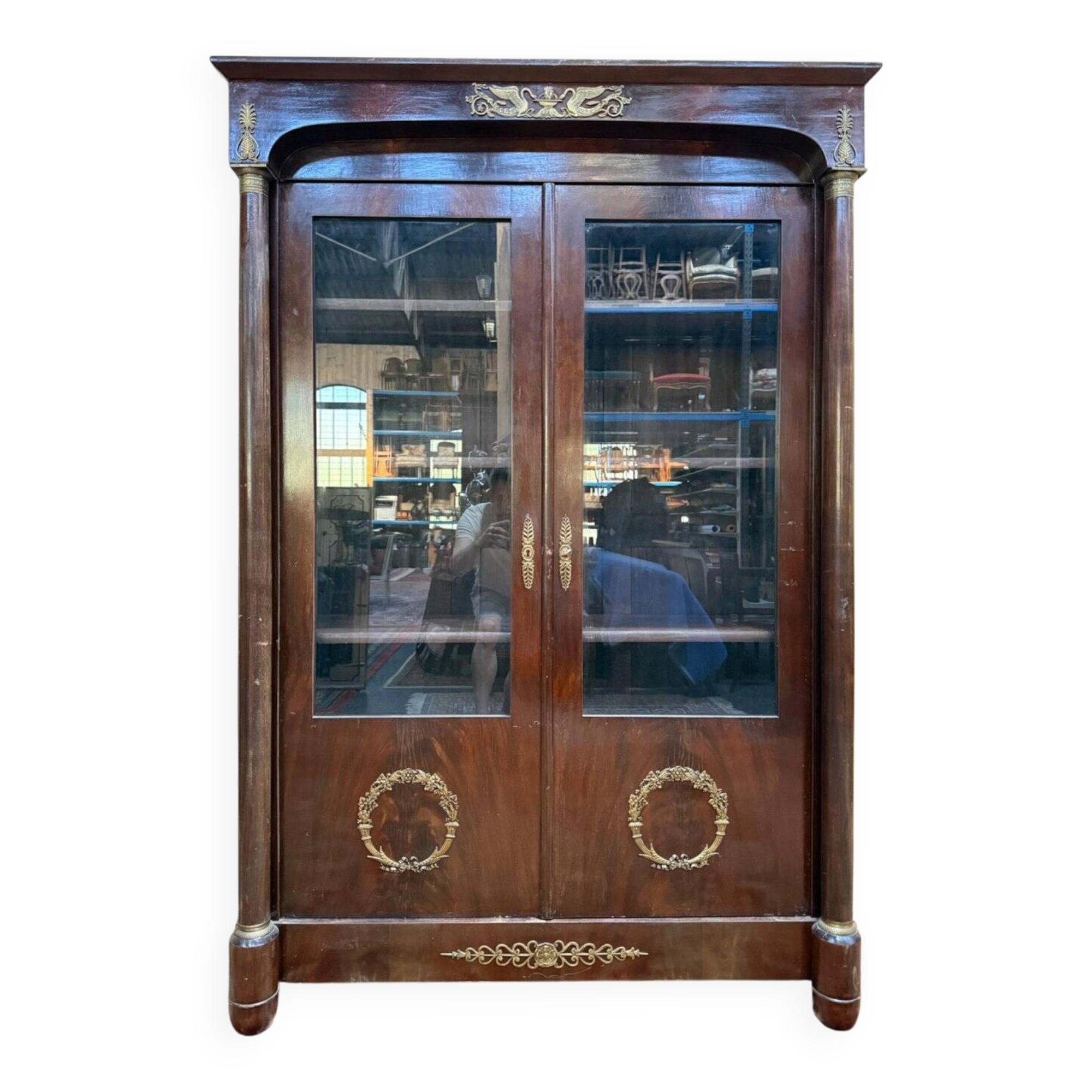 Empire Showcase Library – Mahogany & Gilded Bronzes