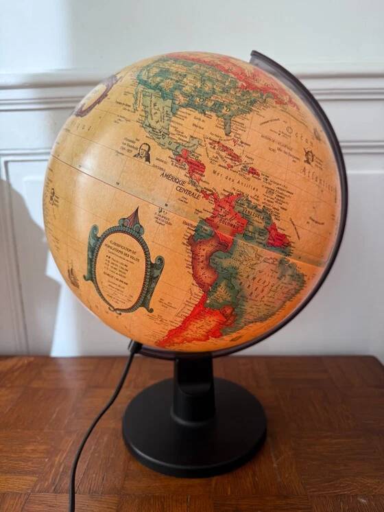 Globe lumineux vintage Scanglobe Made in Denmark