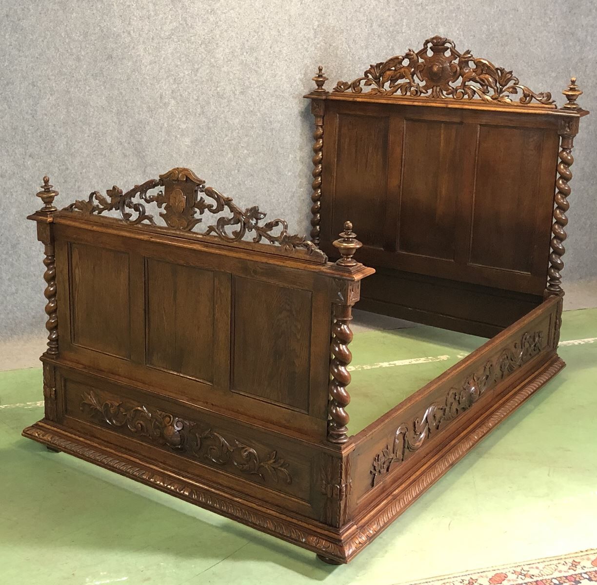 Henry II oak bed - early 20th