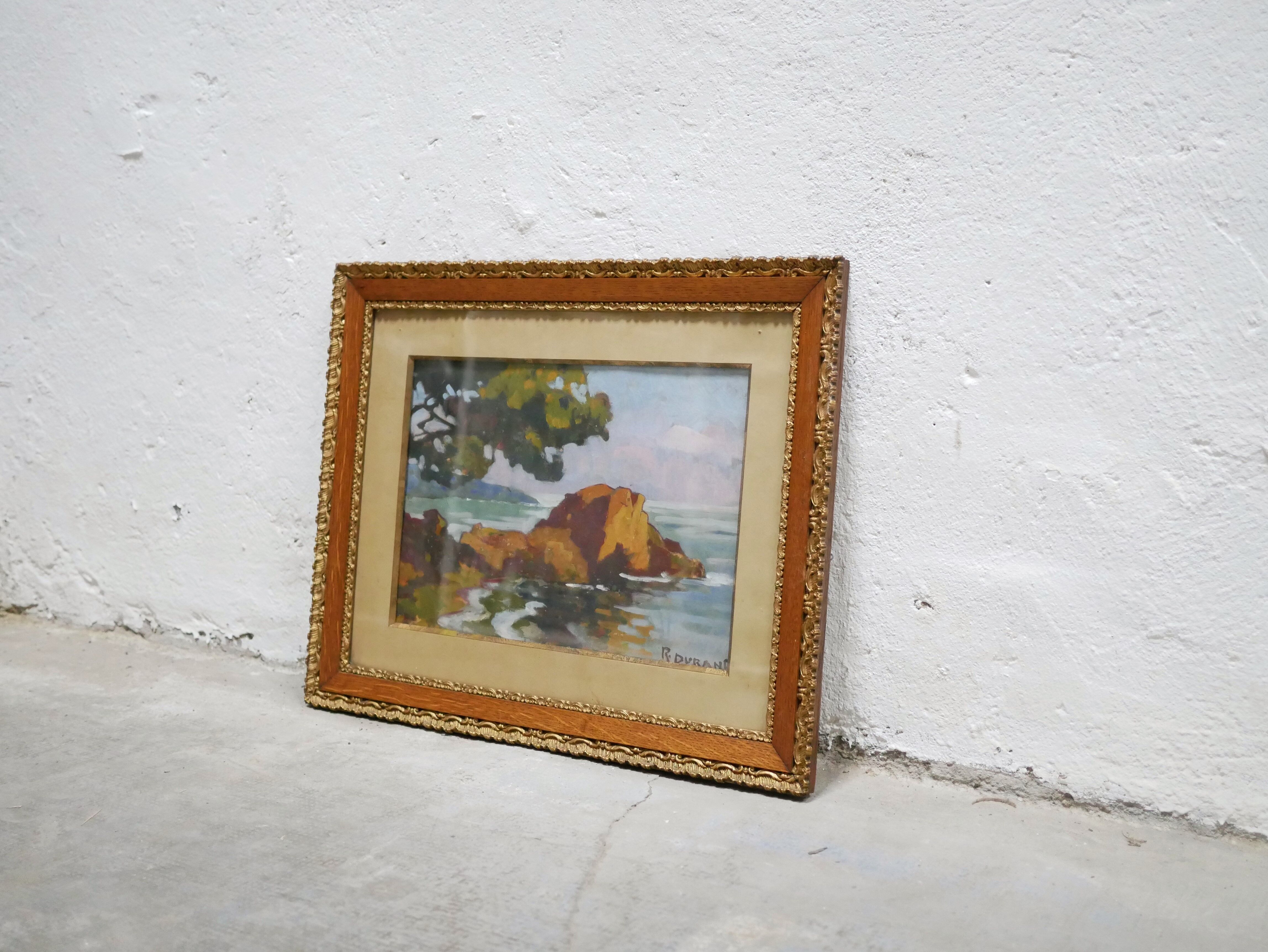 Tableau vintage, peinture signée R. Durand
