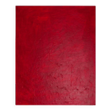 Abstract textured blood red on frame 100x81cm