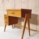 Bureau en bois, pieds compas