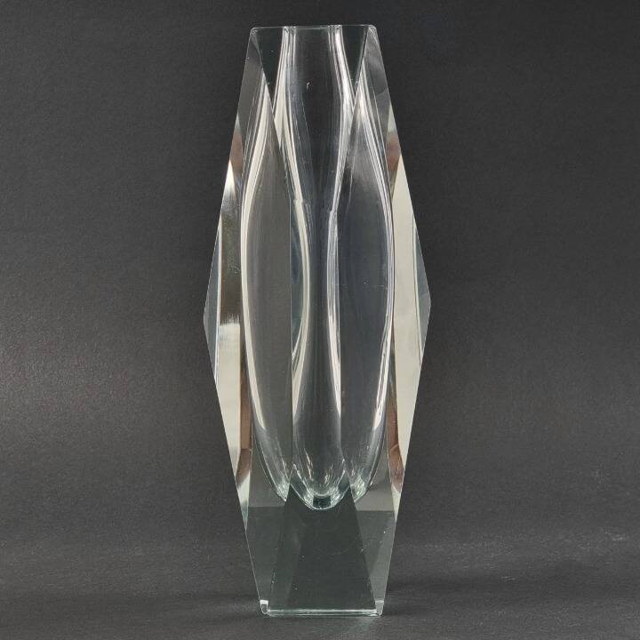 Very Large Mid-Century Murano Faceted Glass Vase by Flavio Poli for Mandruzzato, Italy, 1960s
