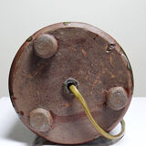 Vintage table lamp, glazed stoneware, perforated "Building" signed.