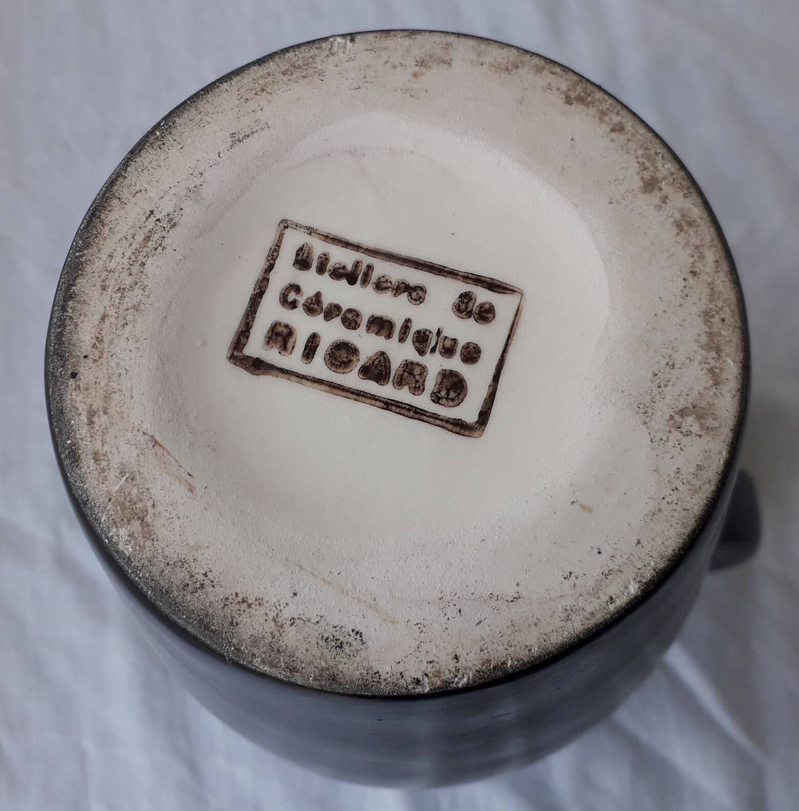 Black ceramic pitcher, Ateliers Ricard