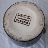 Black ceramic pitcher, Ateliers Ricard