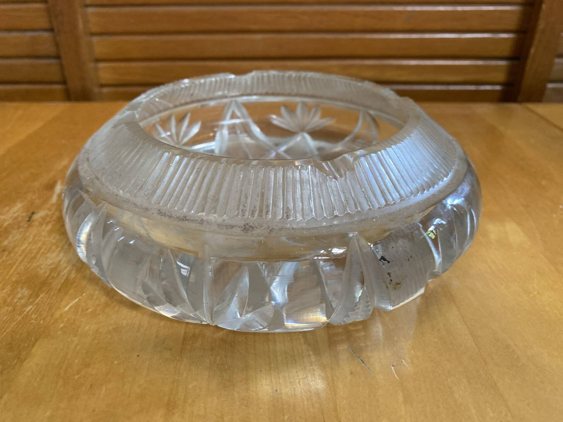 Vintage Cut Crystal Ashtray Saint Louis Style #E081
