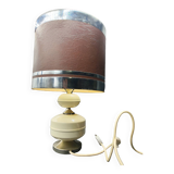 Seventies 40 steel beige brown chrome lamp