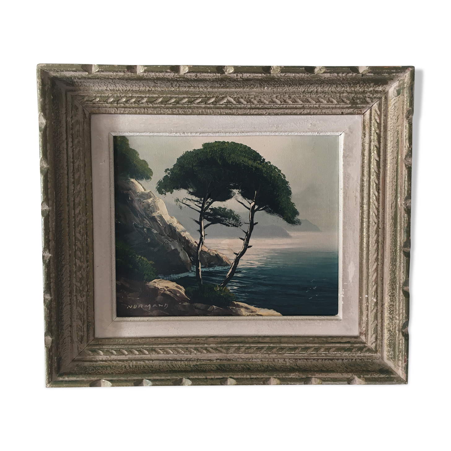 Oil on canvas raymond normand landscape "côte d'azur" 39x34 cm