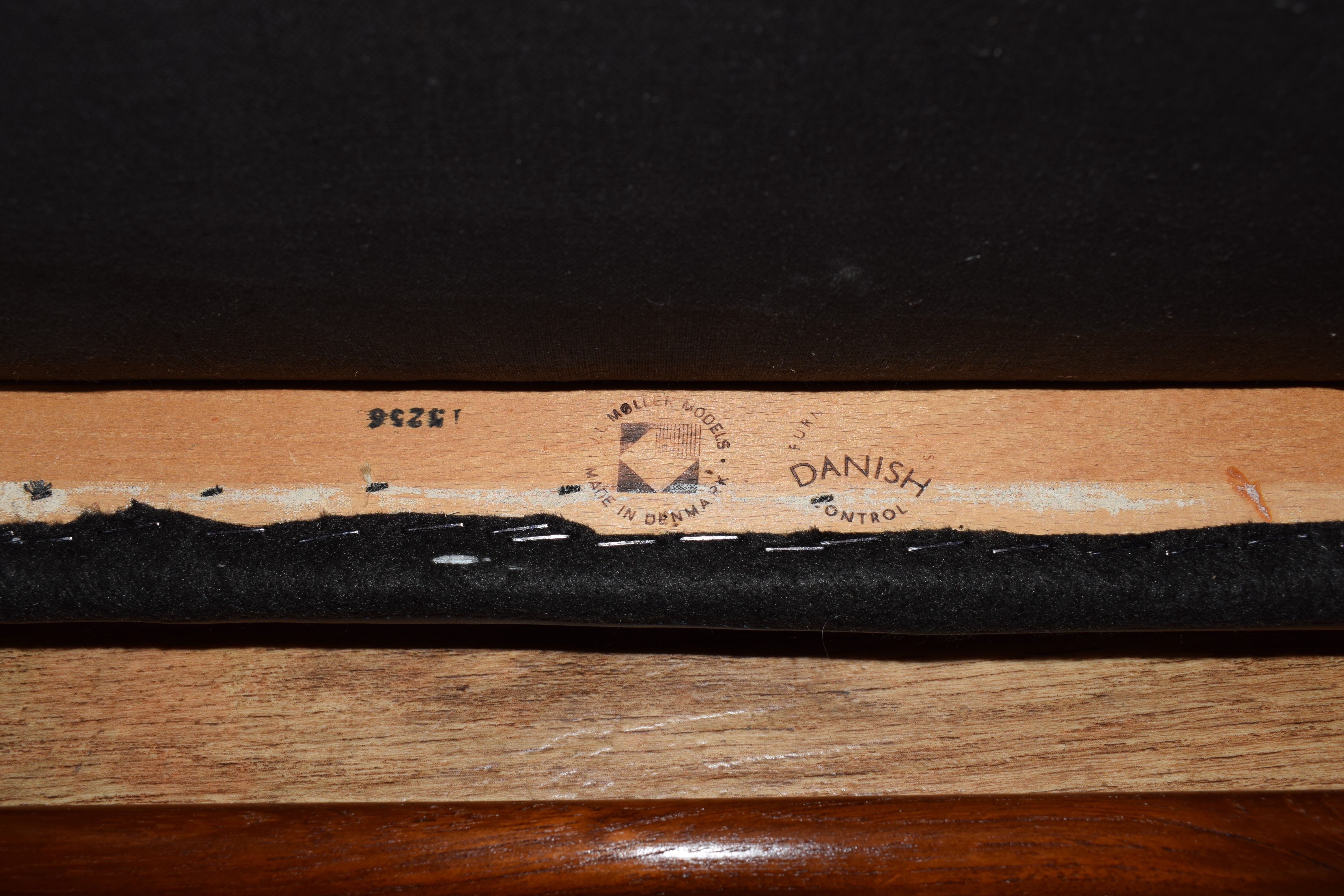 Set Of 4 Mid Century Danish Teak Leather Dining Chairs By N O Moller For J L Moller 1960s Selency