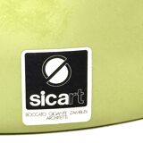 Space age set of 2 green ceramic vide poche, Sicart Italy ca. 1970