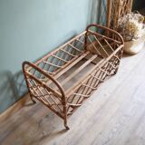 Doll bed in rattan