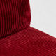 Fauteuil crapaud en velours côtelé rouge des années 1960