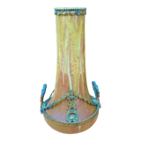 Ceramic vase bronze frame signed Denbac