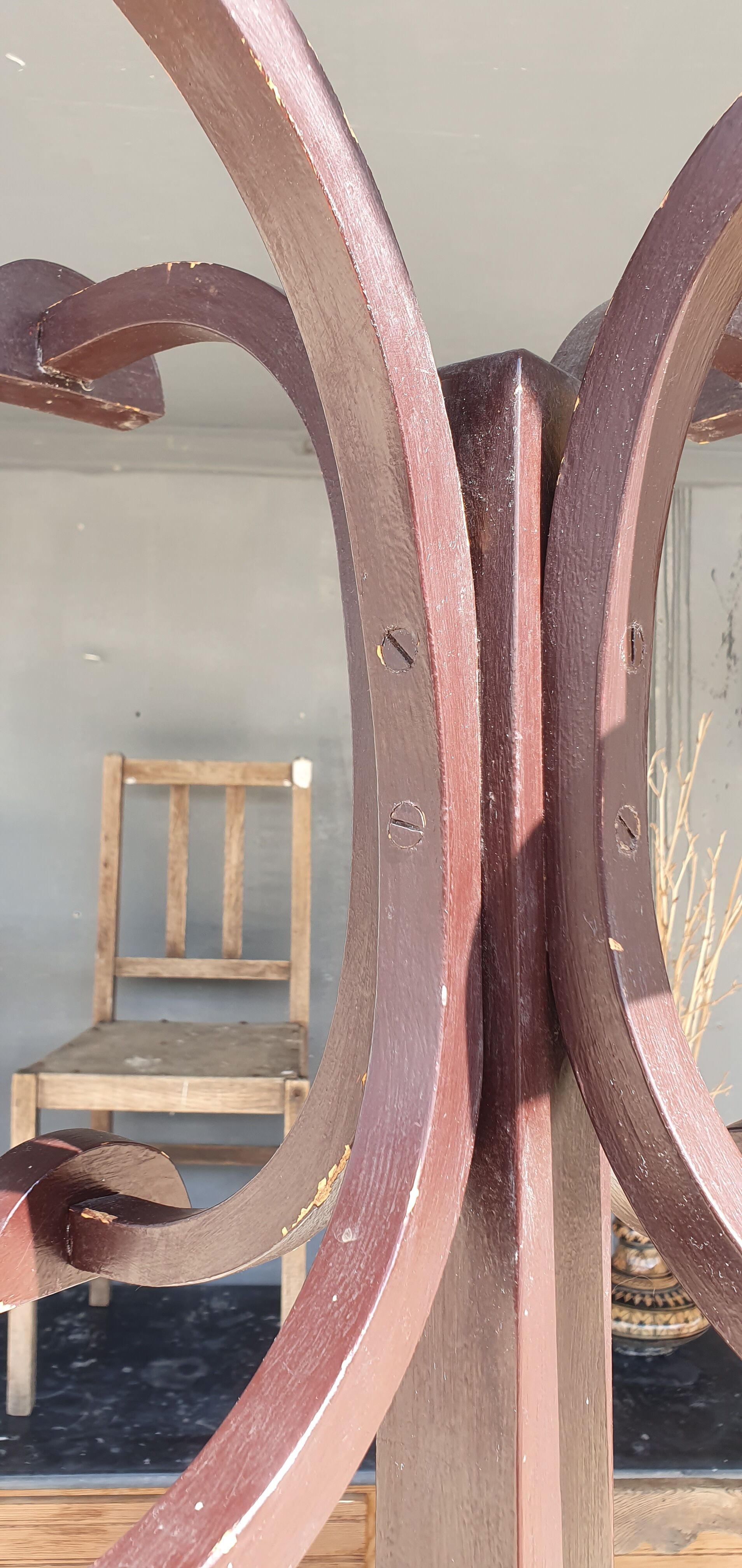 Painted wood coat rack
