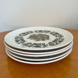 Set of 5 vintage Gien cheese plates