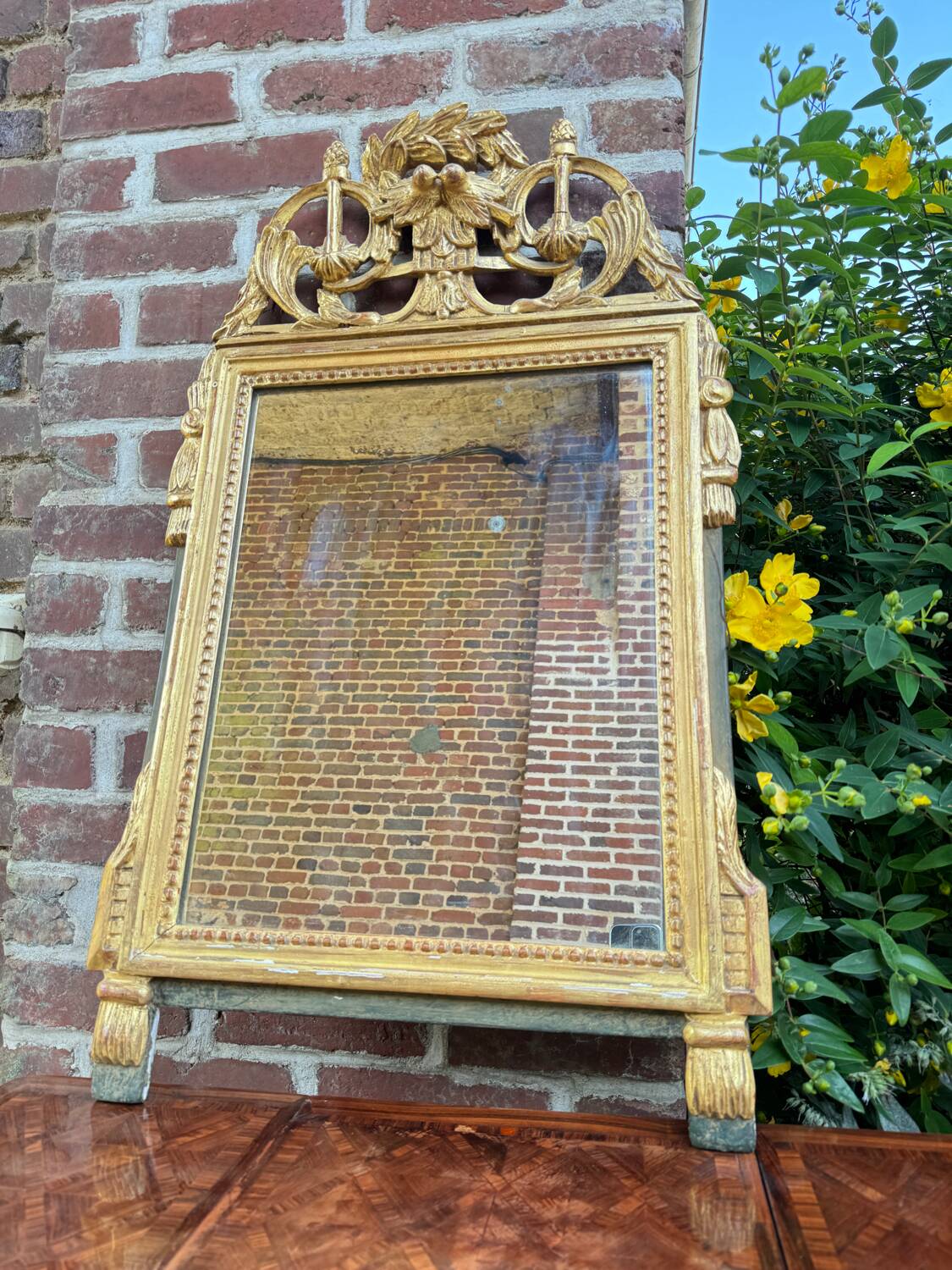 Mirror In Wood And Golden Stucco From Louis XVI XVIII Eme Century