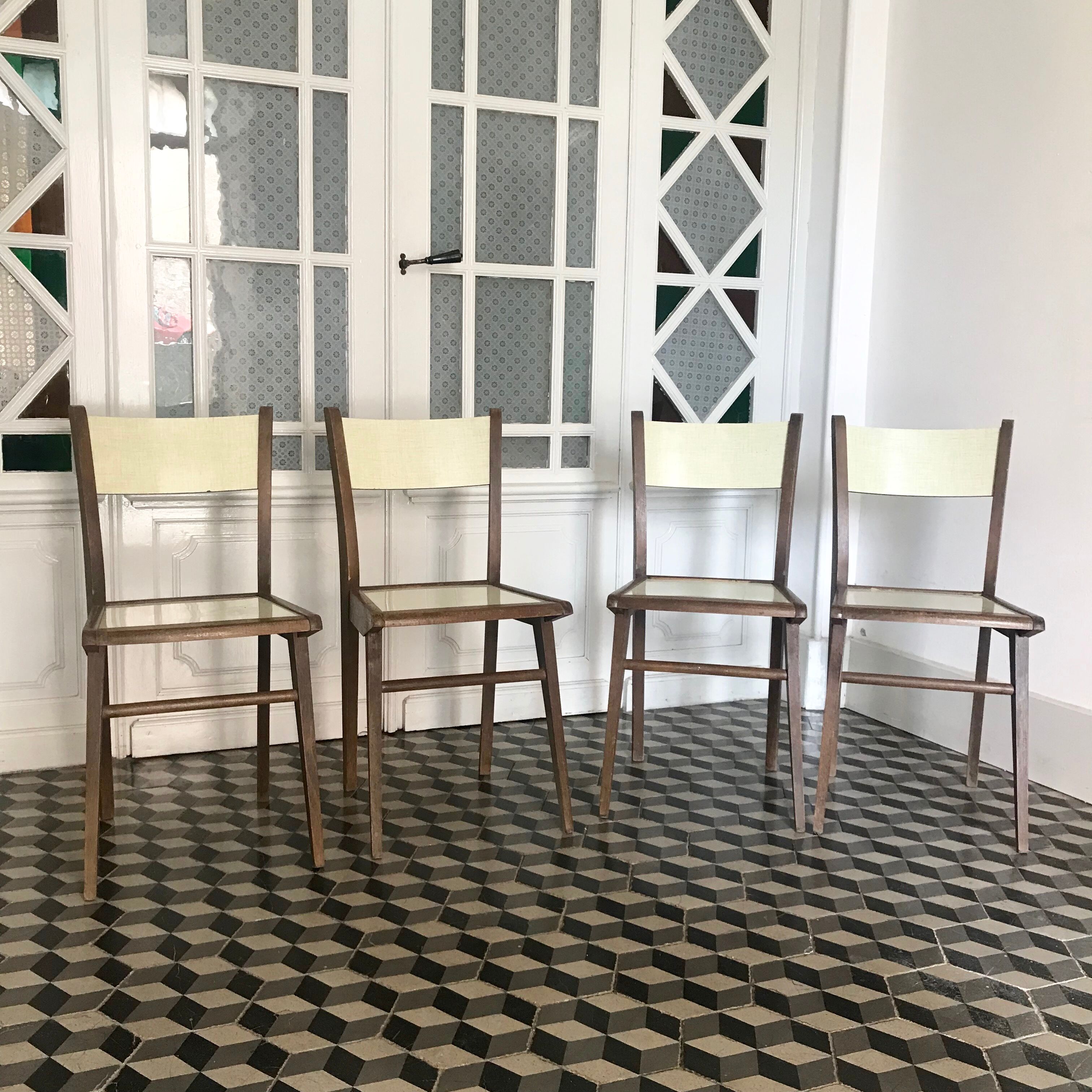 Formica chairs and wood