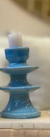 Baby blue sky blue candle holder