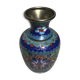Old Vase Cloisonne enameled flowers designs Metal Decoration Vintage #3