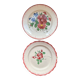 Set of 2 plates 18th century – Faïence des Islettes – Hand-painted floral decoration