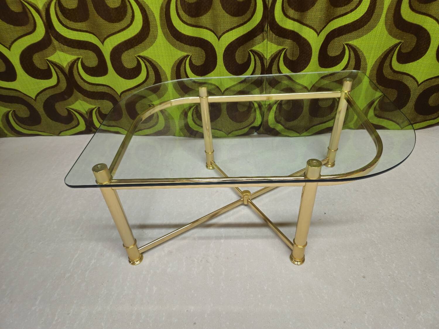 Table basse vintage laiton 1980"
