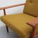 1960s armchair in teak, fabric mustard yellow