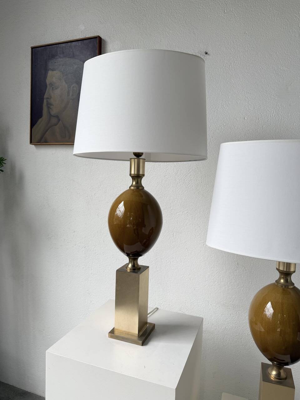 Pair of Philippe Barbier table lamps from the 70s