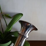 Vintage silver metal candle holder 32.5 cm