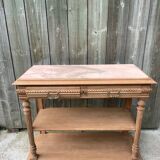 Sandblasted console with pale pink marble, Henri II style