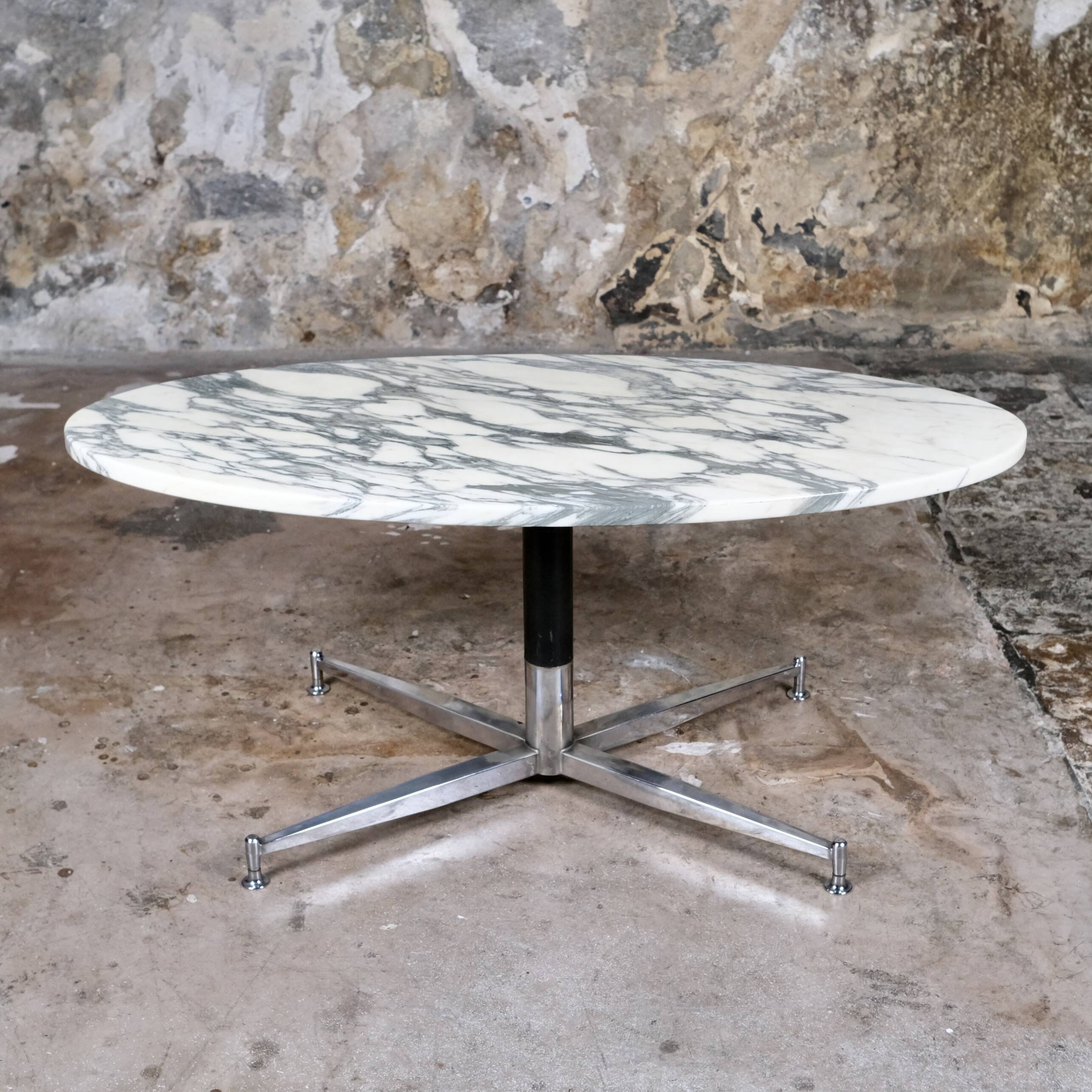 Michel Kin Arabescato marble coffee table for Arflex, 1960