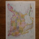 Original lithograph on the United States (administrative + economic map)