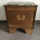 Oak and marble bedside table