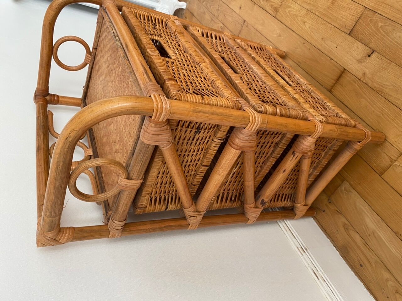 Bamboo and rattan bedside table