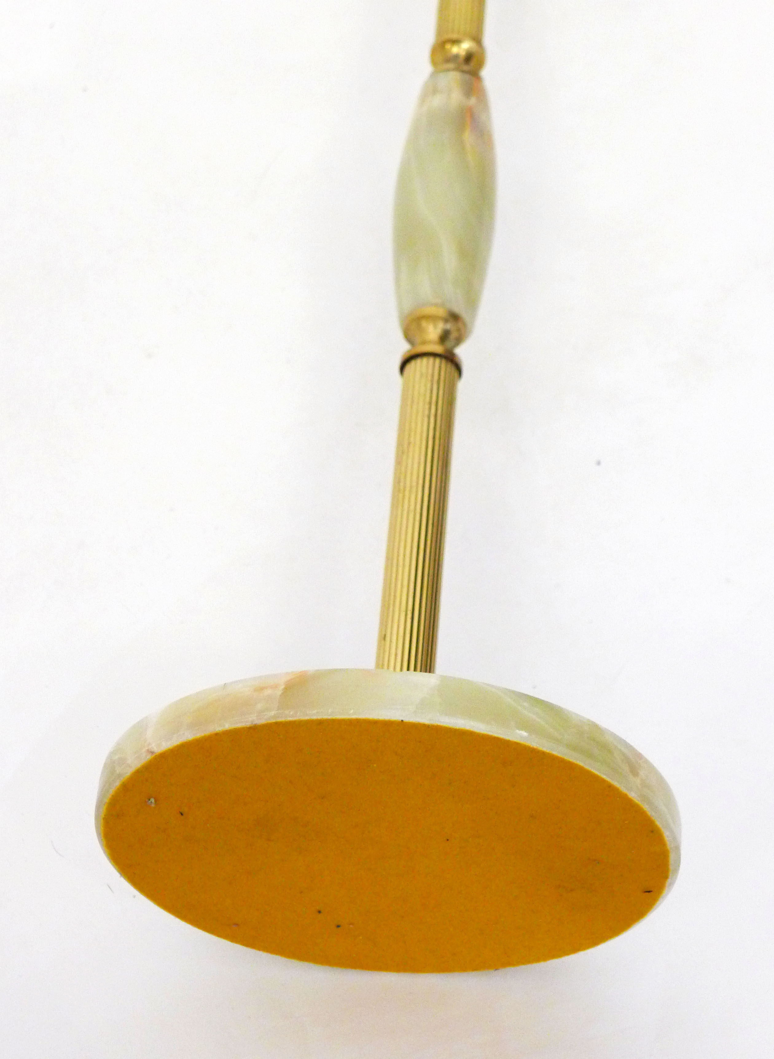 Standing ashtray, onyx & brass