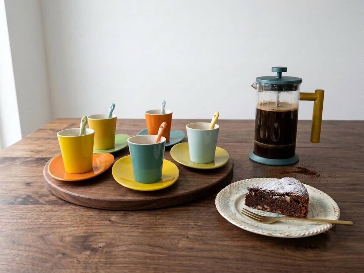 Coffee service Geneviève Lethu - Artist Palette model for 6 people
