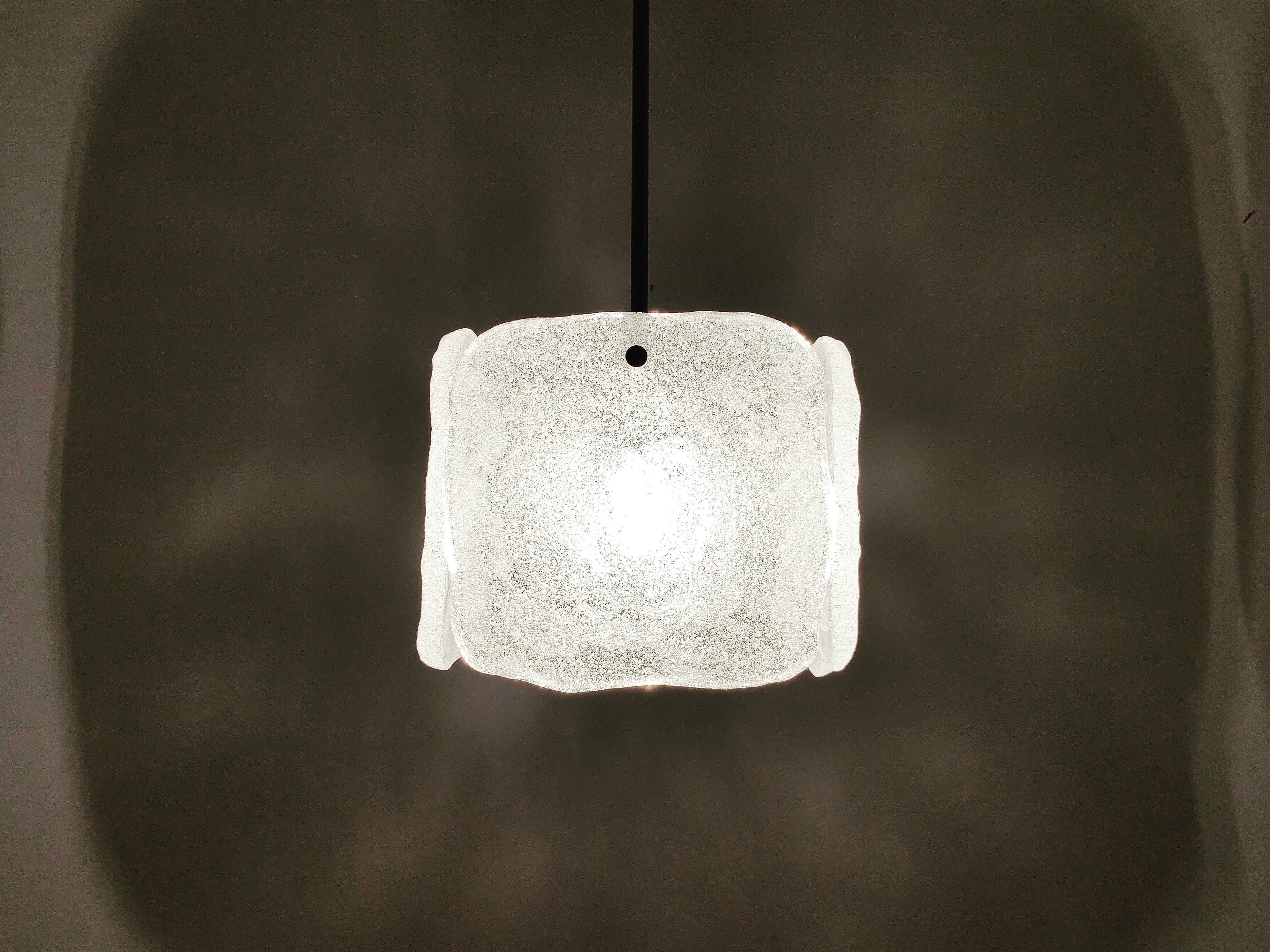 Austrian Ice Glass Chandelier by J.T. Kalmar