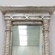 Neoclassical Silver Leaf Pier Mirror with Ringed Columns and Cornice, Italy