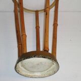 Porte-parapluies Hollywood Regency années 1950, bambou et laiton, style Auböck, Autriche