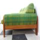 Green three seat sofa Teak frame