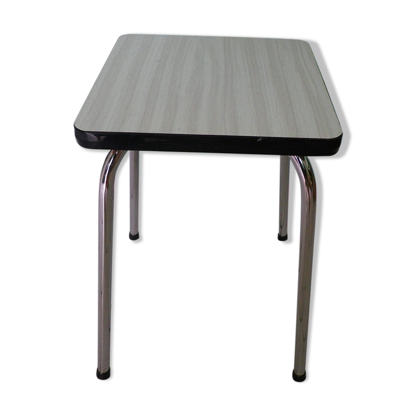 White formica stool with gray zebras from the 60s