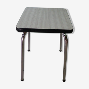 White formica stool with gray zebras from the 60s