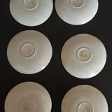 Set of six flat plates in earthenware XXth
