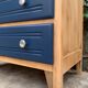 Commode art déco bois brut et bleu 1940