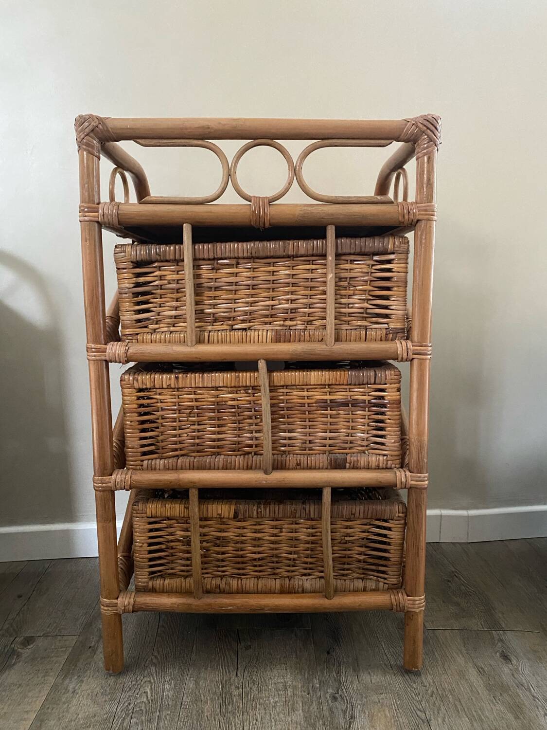 Meuble rotin vintage